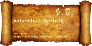 Valentinyi Dominik névjegykártya
